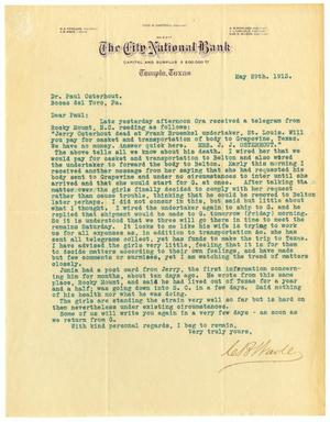 [Letter from C. B. Wade to Paul Osterhout, May 29, 1913]