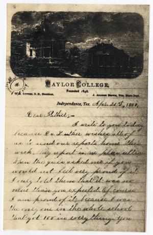 [Letter from Gertrude Osterhout to John Patterson Osterhout, April 21, 1881]