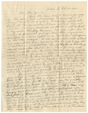 Primary view of object titled '[Letter from E. H. Wells to Junia Roberts Osterhout, October 22, 1916]'.