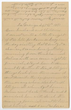 Primary view of object titled '[Letter from Junia Roberts Osterhout to the Osterhout Family, September 13, 1890]'.