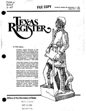 Texas Register, Volume 6, Number 68, Pages 3377-3458, September 11, 1981