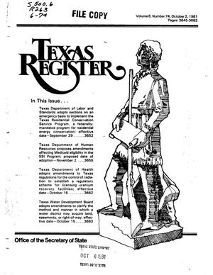 Texas Register, Volume 6, Number 74, Pages 3645-3682, October 2, 1981