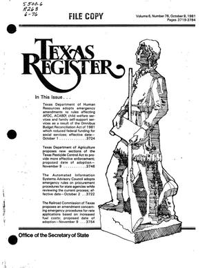 Texas Register, Volume 6, Number 76, Pages 3719-3784, October 9, 1981