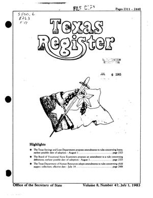 Primary view of object titled 'Texas Register, Volume 8, Number 47, Pages 2311-2448, July 1, 1983'.