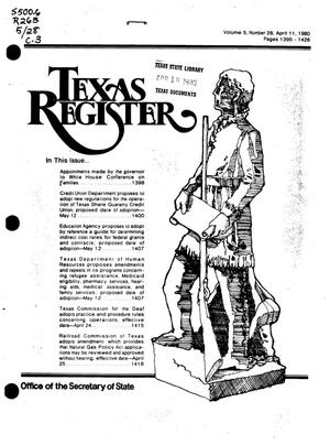 Texas Register, Volume 5, Number 28, Pages 1395-1428, April 11, 1980