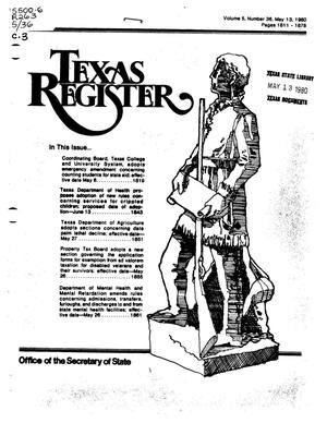 Texas Register, Volume 5, Number 36, Pages 1811-1878, May 13, 1980