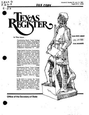 Texas Register, Volume 6, Number 53, Pages 2415-2446, July 14, 1981