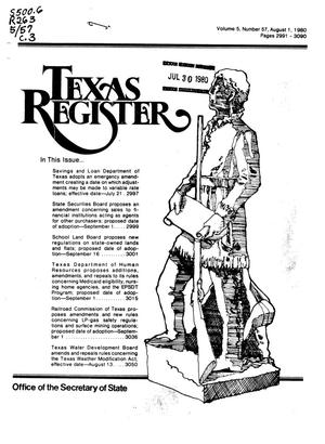 Texas Register, Volume 5, Number 57, Pages 2991-3090, August 1, 1980