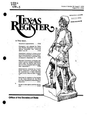Texas Register, Volume 4, Number 58, Pages 2719-2752, August 7, 1979