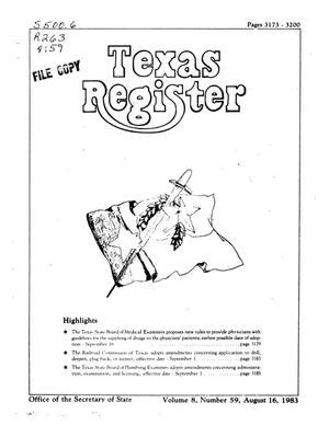 Texas Register, Volume 8, Number 59, Pages 3173-3200, August 16, 1983