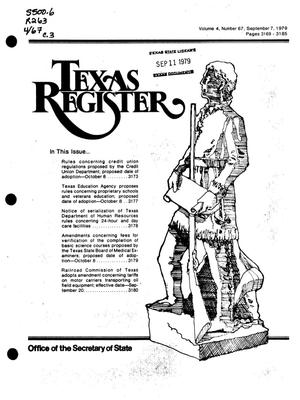 Texas Register, Volume 4, Number 67, Pages 3169-3185, September 7, 1979