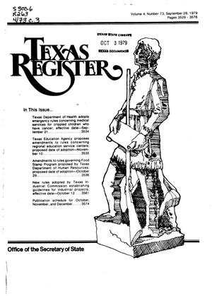 Texas Register, Volume 4, Number 73, Pages 3529-3576, September 28, 1979