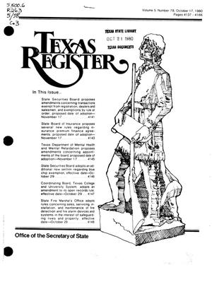 Texas Register, Volume 5, Number 78, Pages 4137-4166, October 17, 1980