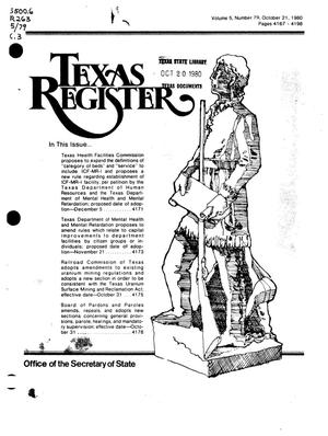 Texas Register, Volume 5, Number 79, Pages 4167-4198, October 21, 1980
