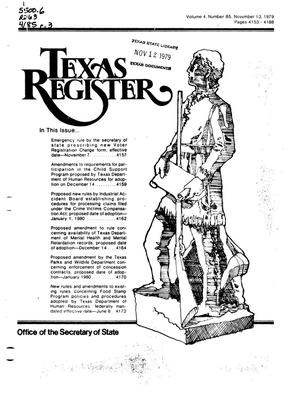 Texas Register, Volume 4, Number 85, Pages 4153-4188, November 13, 1979