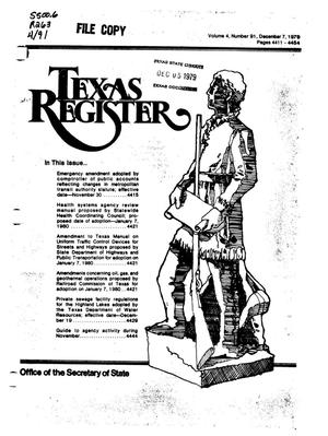 Texas Register, Volume 4, Number 91, Pages 4411-4454, December 7, 1979