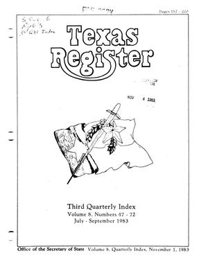 Texas Register, Volume 8, Quarterly Index III Numbers 47-72, Pages 157-220, November 1, 1983