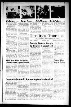 Primary view of object titled 'The Rice Thresher (Houston, Tex.), Vol. 52, No. 17, Ed. 1 Thursday, February 18, 1965'.