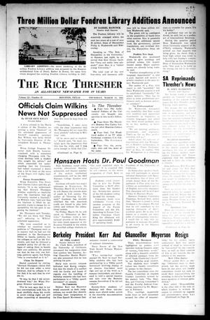 The Rice Thresher (Houston, Tex.), Vol. 52, No. 21, Ed. 1 Thursday, March 11, 1965