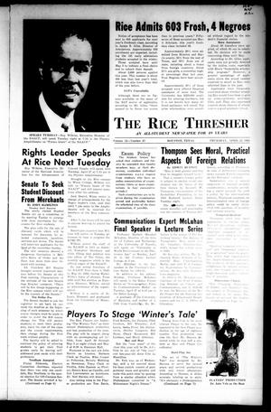 Primary view of object titled 'The Rice Thresher (Houston, Tex.), Vol. 52, No. 27, Ed. 1 Thursday, April 22, 1965'.