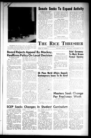 The Rice Thresher (Houston, Tex.), Vol. 53, No. 3, Ed. 1 Thursday, September 30, 1965