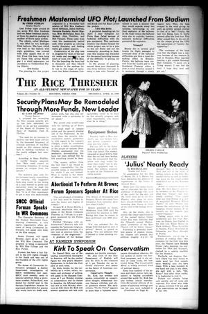The Rice Thresher (Houston, Tex.), Vol. 53, No. 25, Ed. 1 Thursday, April 21, 1966
