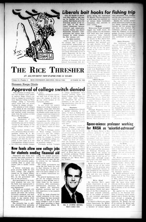 The Rice Thresher (Houston, Tex.), Vol. 54, No. 6, Ed. 1 Thursday, October 20, 1966