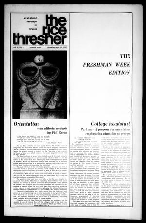 The Rice Thresher (Houston, Tex.), Vol. 55, No. 1, Ed. 1 Thursday, September 14, 1967