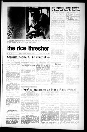 Primary view of object titled 'The Rice Thresher (Houston, Tex.), Vol. 55, No. 5, Ed. 1 Thursday, October 12, 1967'.