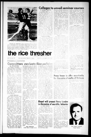 Primary view of object titled 'The Rice Thresher (Houston, Tex.), Vol. 55, No. 10, Ed. 1 Thursday, November 16, 1967'.
