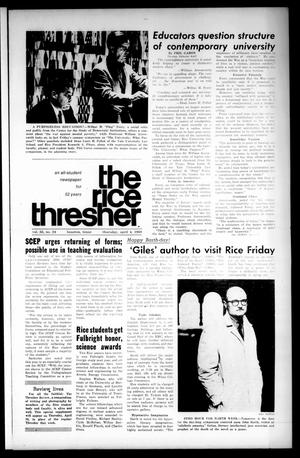 The Rice Thresher (Houston, Tex.), Vol. 55, No. 24, Ed. 1 Thursday, April 4, 1968