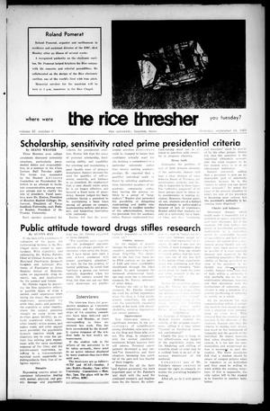 Primary view of object titled 'The Rice Thresher (Houston, Tex.), Vol. 57, No. 3, Ed. 1 Thursday, September 18, 1969'.