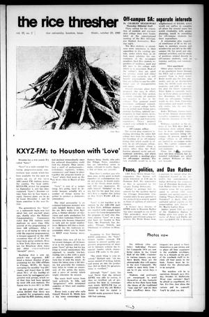 The Rice Thresher (Houston, Tex.), Vol. 57, No. 8, Ed. 1 Thursday, October 23, 1969