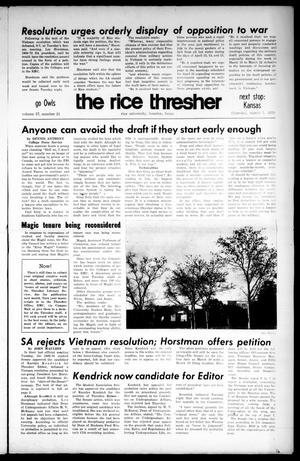 The Rice Thresher (Houston, Tex.), Vol. 57, No. 21, Ed. 1 Thursday, March 5, 1970