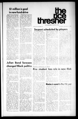 The Rice Thresher (Houston, Tex.), Vol. 58, No. 12, Ed. 1 Thursday, December 3, 1970