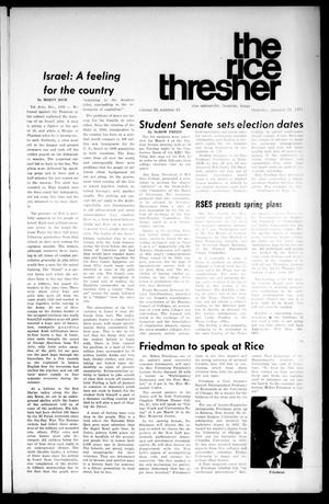 The Rice Thresher (Houston, Tex.), Vol. 58, No. 15, Ed. 1 Thursday, January 21, 1971