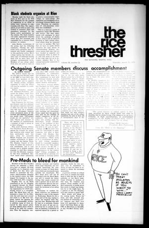 The Rice Thresher (Houston, Tex.), Vol. 58, No. 21, Ed. 1 Thursday, March 11, 1971