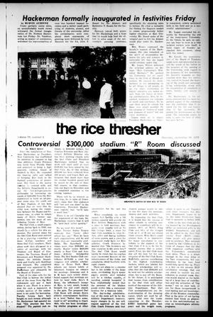 The Rice Thresher (Houston, Tex.), Vol. 59, No. 5, Ed. 1 Thursday, September 30, 1971