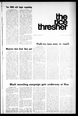 The Rice Thresher (Houston, Tex.), Vol. 59, No. 15, Ed. 1 Thursday, January 20, 1972