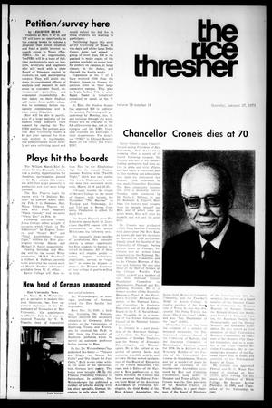The Rice Thresher (Houston, Tex.), Vol. 59, No. 16, Ed. 1 Thursday, January 27, 1972