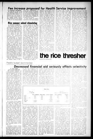 Primary view of object titled 'The Rice Thresher (Houston, Tex.), Vol. 59, No. 26, Ed. 1 Thursday, April 20, 1972'.