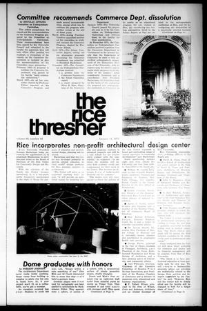 The Rice Thresher (Houston, Tex.), Vol. 60, No. 16, Ed. 1 Thursday, January 11, 1973
