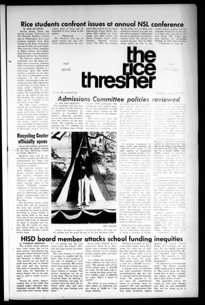 Primary view of object titled 'The Rice Thresher (Houston, Tex.), Vol. 60, No. 24, Ed. 1 Thursday, March 15, 1973'.