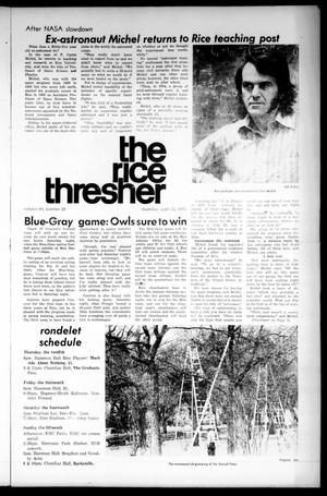 The Rice Thresher (Houston, Tex.), Vol. 60, No. 28, Ed. 1 Thursday, April 12, 1973