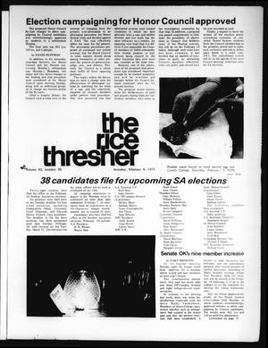 The Rice Thresher (Houston, Tex.), Vol. 62, No. 26, Ed. 1 Thursday, February 6, 1975
