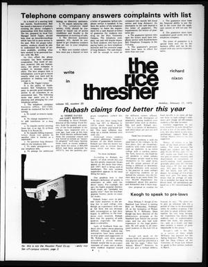 Primary view of object titled 'The Rice Thresher (Houston, Tex.), Vol. 62, No. 29, Ed. 1 Monday, February 17, 1975'.