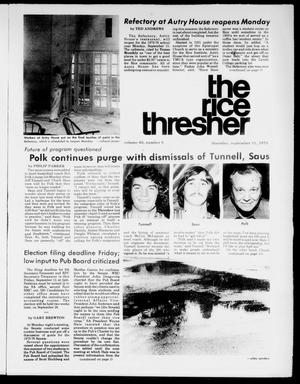 The Rice Thresher (Houston, Tex.), Vol. 63, No. 8, Ed. 1 Thursday, September 11, 1975