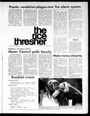 Primary view of object titled 'The Rice Thresher (Houston, Tex.), Vol. 63, No. 47, Ed. 1 Monday, March 29, 1976'.