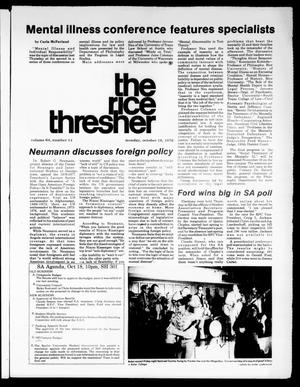 The Rice Thresher (Houston, Tex.), Vol. 64, No. 14, Ed. 1 Monday, October 18, 1976