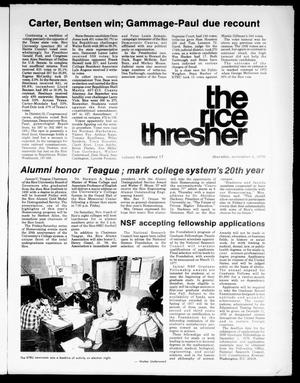 The Rice Thresher (Houston, Tex.), Vol. 64, No. 17, Ed. 1 Thursday, November 4, 1976